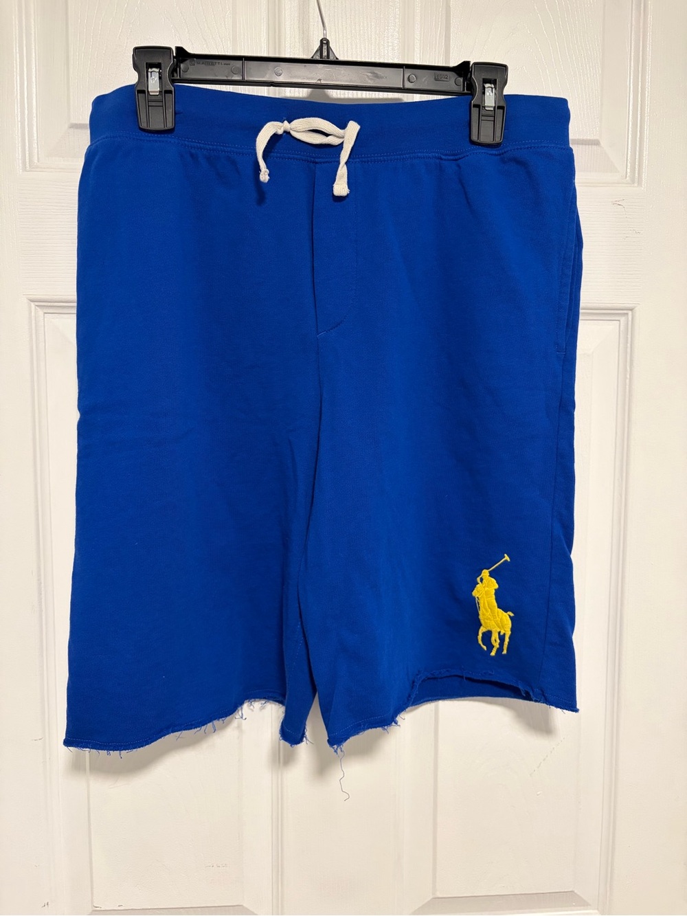 Polo by Ralph Lauren Royal Blue Knit Drawstring Shorts with Yellow logo